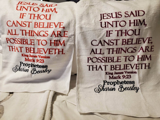 Hand Towel  with custom Scripture